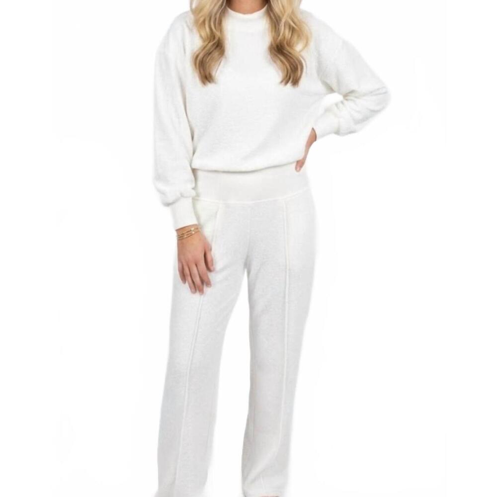 NEW SUNDAYS juna cotton terry pants set in white